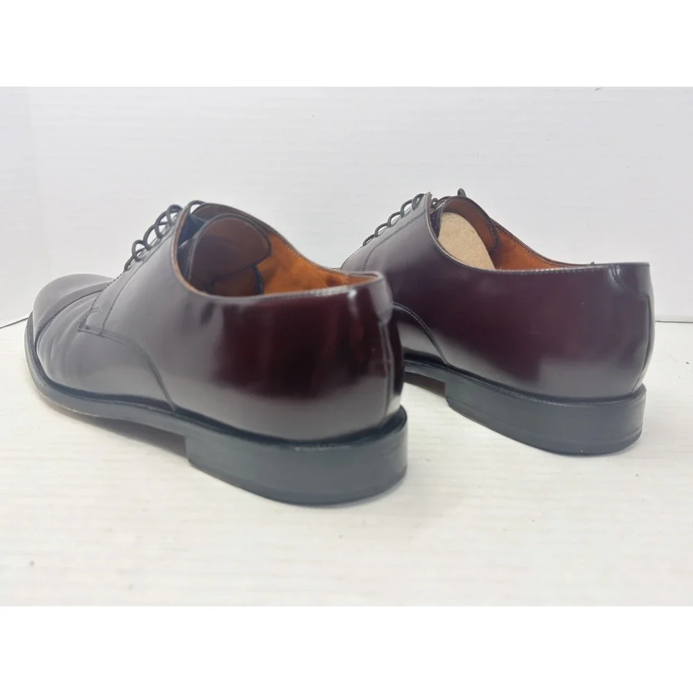 Cole Haan City 841047 Men's 11.5 E Burgundy Leather Cap Toe Derby Dress Shoes